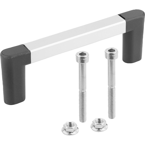 Pull Handle A=55, L=75, 5, H=40, Form:C, Aluminum Anodized, Comp:Polyamide Comp:Black, D=M05